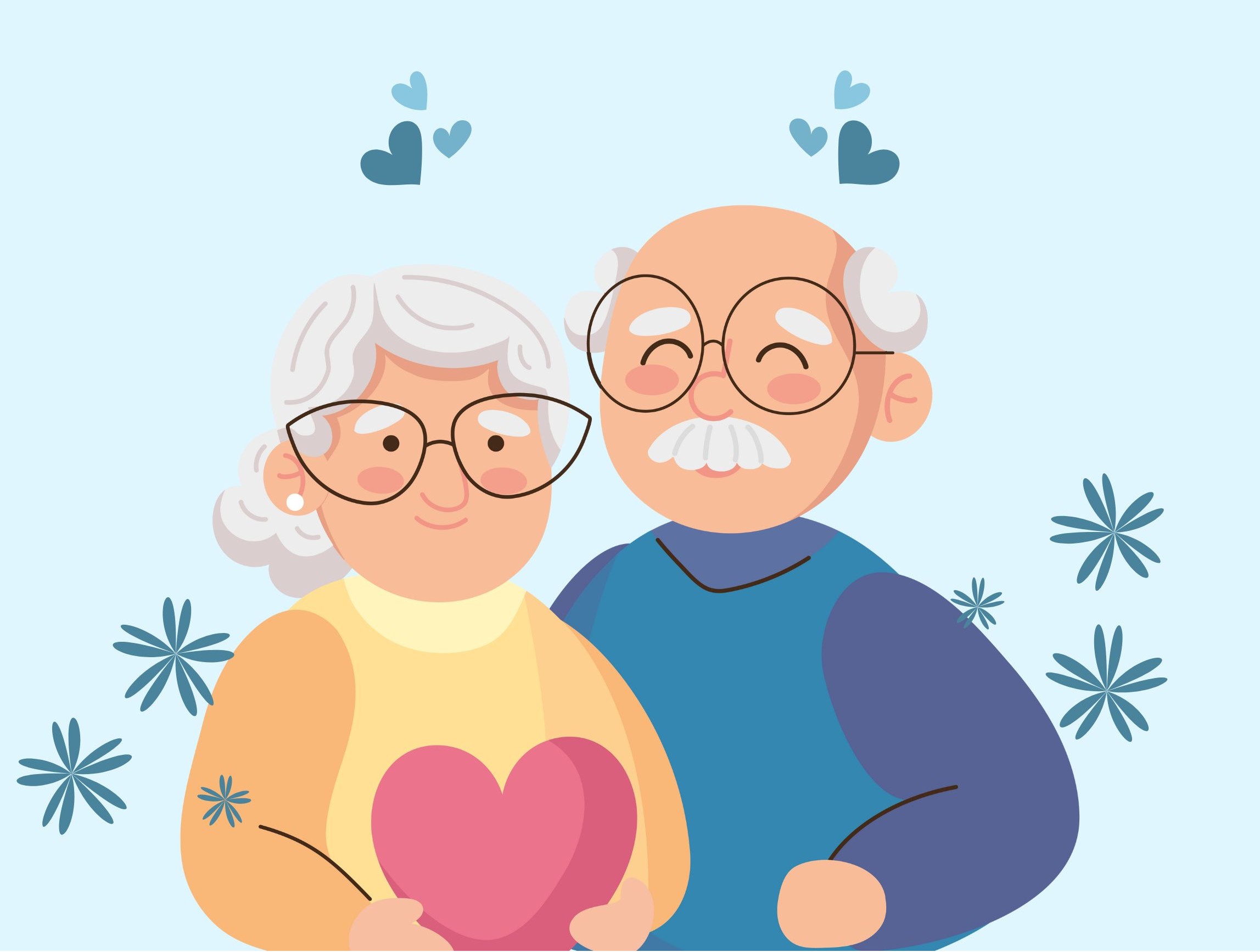 Blue Cute Illustrative Grandparents' Day Instagram Post - 1